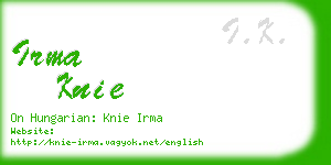 irma knie business card